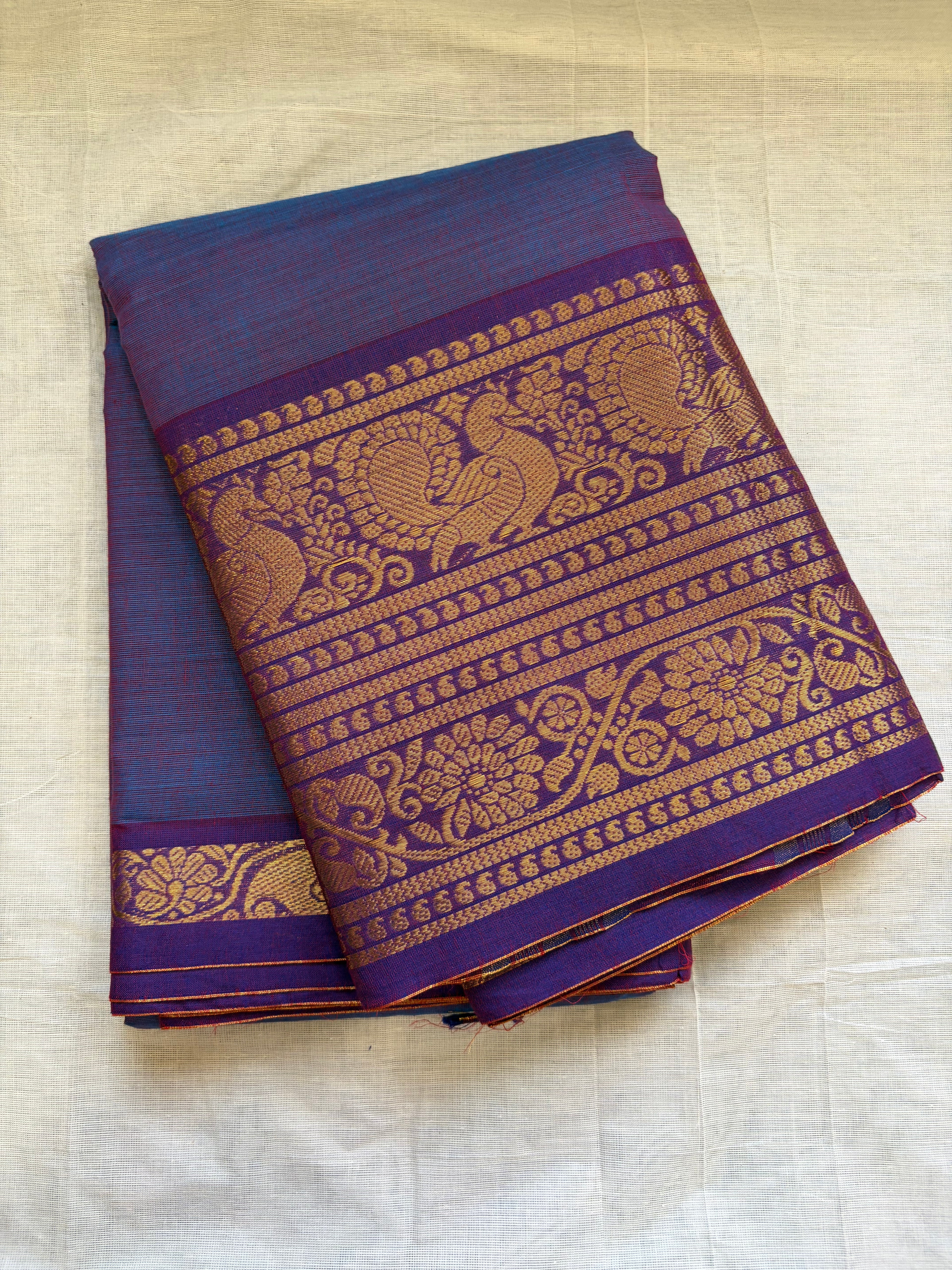 Kanchi cotton -steel violet with purple 💜