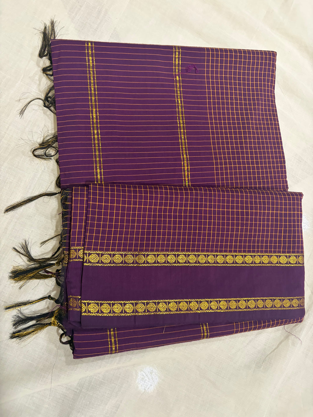 Arani checks Kayani cotton -violet