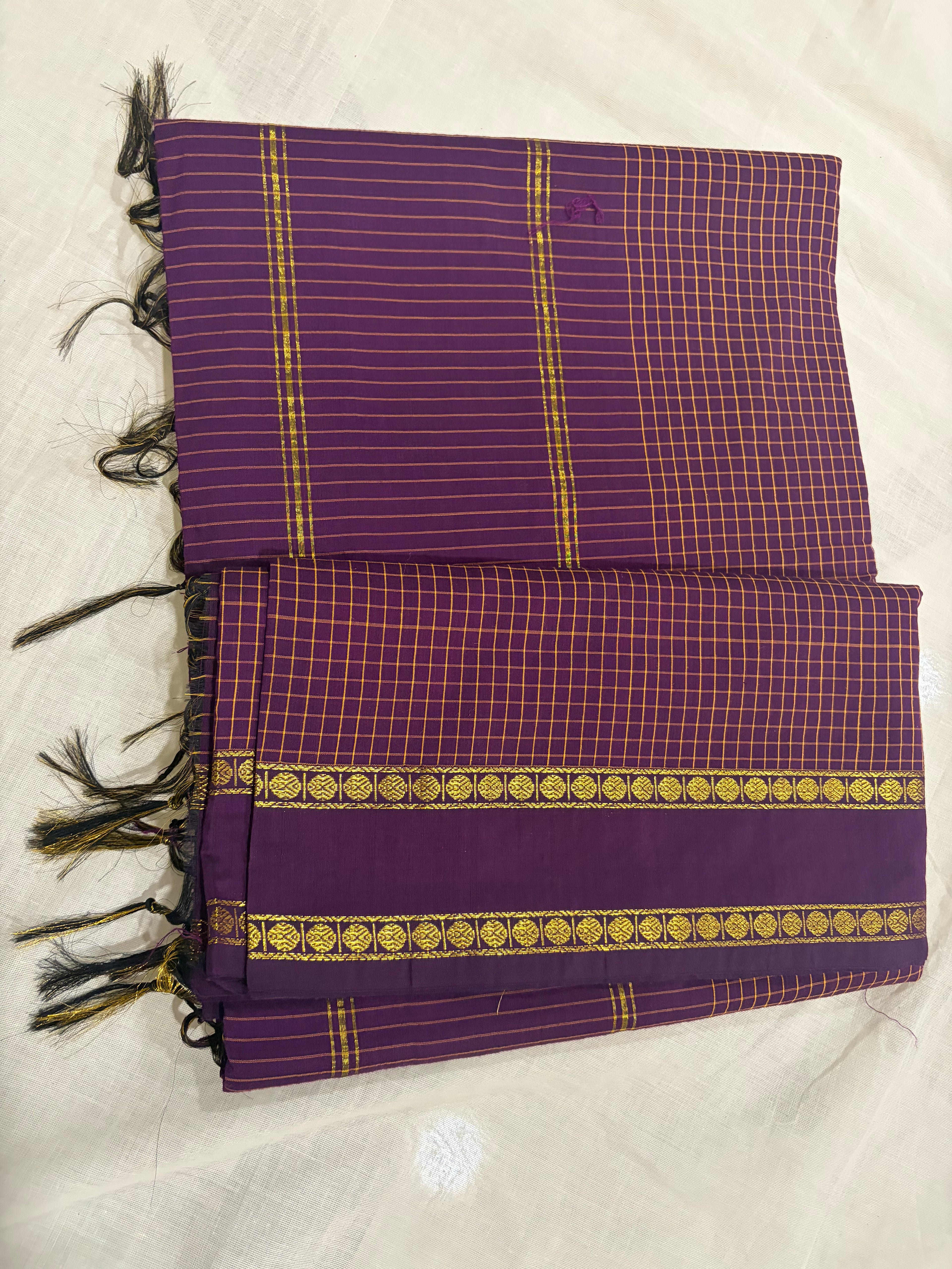 Arani checks Kayani cotton -violet