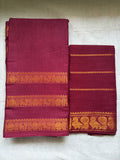 Sungudi-Kanchi border ✨ Maroon with veldhaari blouse