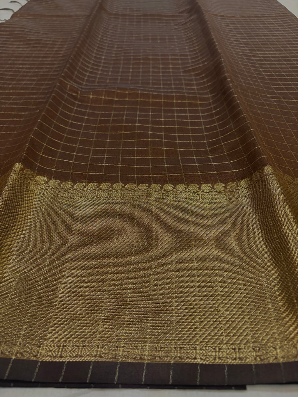 Semi Banarasi kattan silk -coffee brown