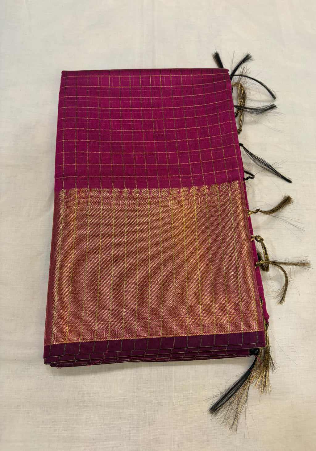 Semi Banarasi kattan silk -Rani Pink