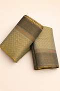 Soft handworked tissue cotton saree -green ✨