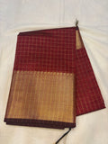 Semi Banarasi Kattan silk - Rust Maroon