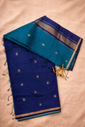 Maheshwari Silk Cotton Elegance -Peacock Blue with Royal Blue