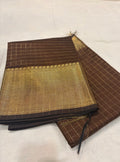 Semi Banarasi kattan silk -coffee brown