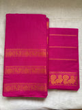Sungudi -kanchi border ✨Magenta pink with veldhaari blouse