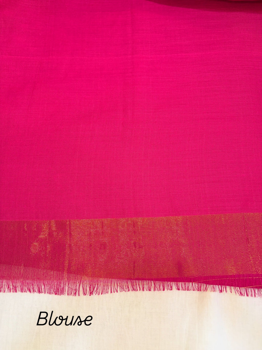 Desi cotton saree with rich tissue pallu ✨-rani pink