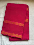 SUNGUDI SAREE WITH RETTA PATTA BORDER - RANI PINK with running blouse